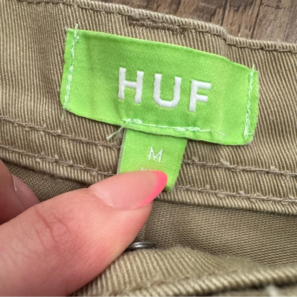 Huf Pants Men’s 34 Chino Brown Cotton Straight Leg Skater Streetwear - Picture 8 of 9